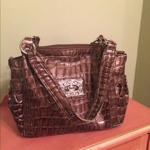 Bronze patent finish purse